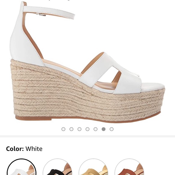 ♥️ NEW NINE  WEST WHITE HEELS SANDALS - Picture 4 of 7